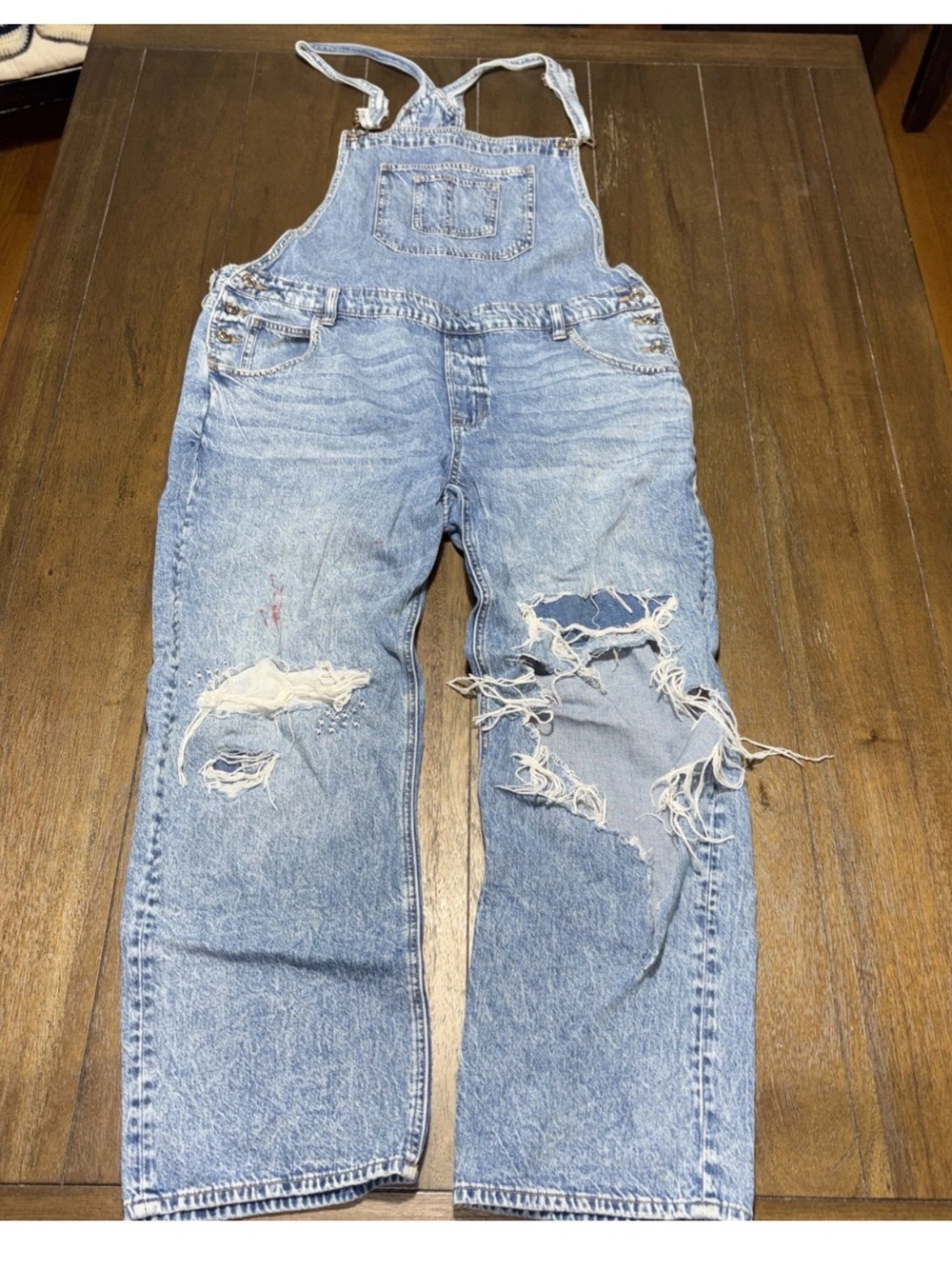 American Eagle Outfitters TomGirl Overall Jeans Women XL  DISTRESSED Baggy